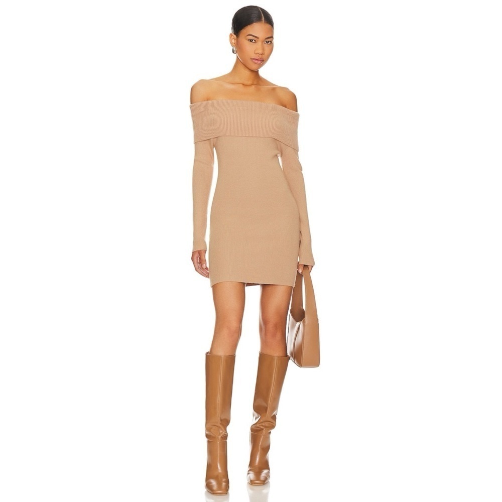 NWT Revolve Line & Dot Heart Struck Long-Sleeve Mini Sweater Dress Small